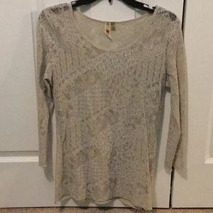 BKE Open Weave, 3/4 Sleeve Top. Size XL